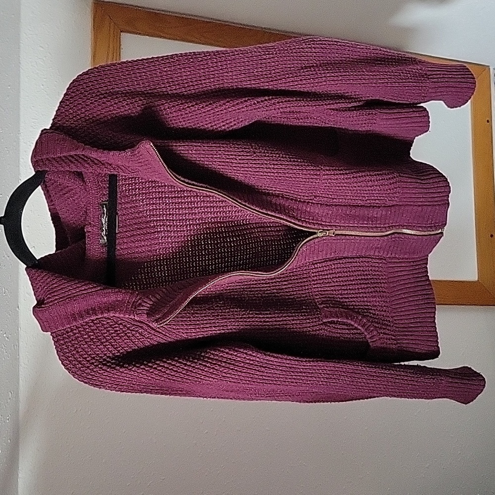 Purple zip up sweater with hood
